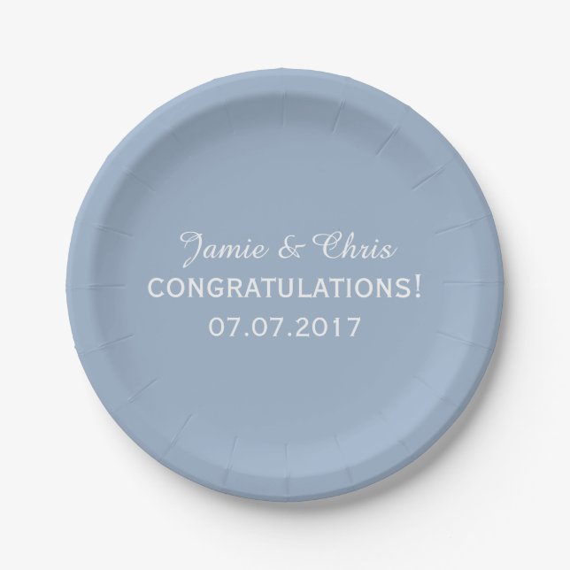Stripes Pattern custom wedding paper plates (Front)