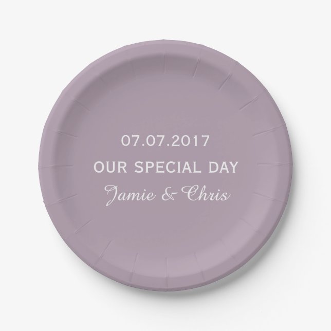 Stripes Pattern custom wedding paper plates (Front)