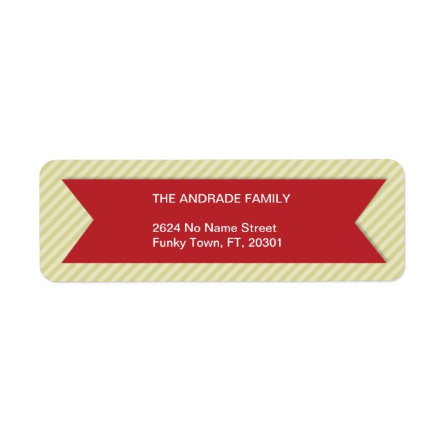 Stripes Pattern Family Return Address Labels (Front)