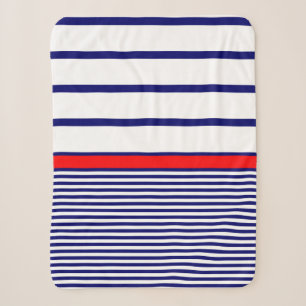 stripes pattern marine naval navy lines motif eleg sherpa blanket