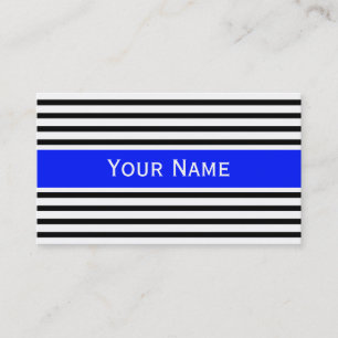Stripes Pattern narrow black + your backg. & text Business Card