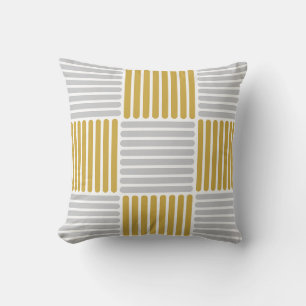 Stripes Pattern Pillow in Silver and Gold colours