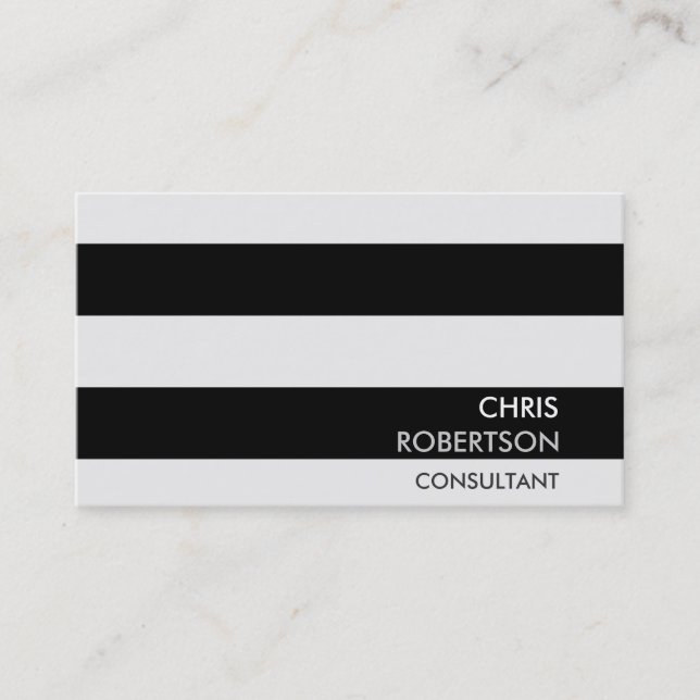 Stripes Pattern Professional Chic Business Card (Front)