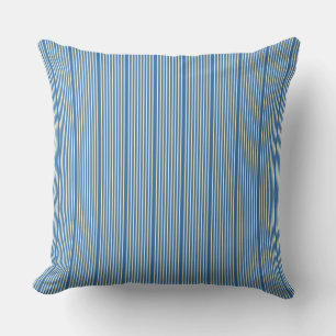 Stripes pattern two tone blue cream cushion