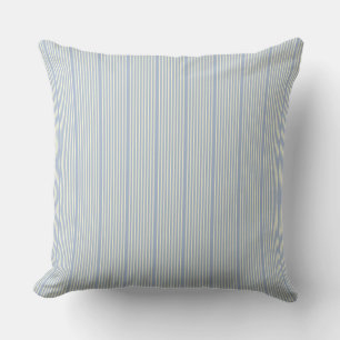 Stripes pattern two tone blue cream cushion