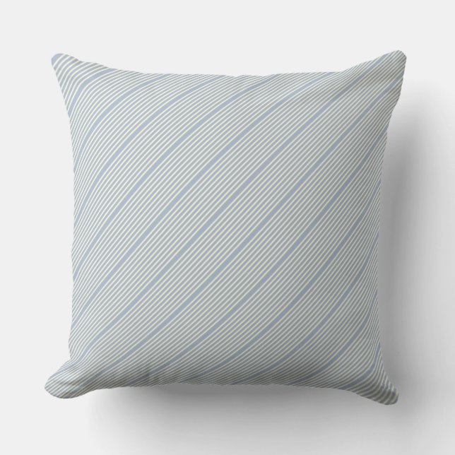 Stripes pattern two tone blue cream cushion (Front)