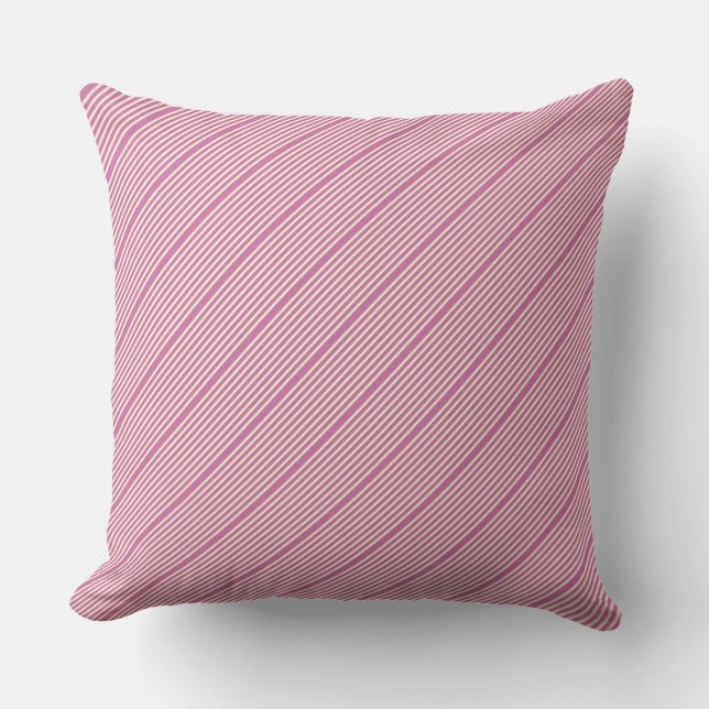 Stripes pattern two tone pink cream cushion (Front)