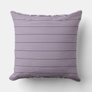 Stripes pattern two tone purple cream cushion