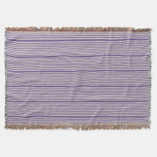 Stripes pattern two tone purple cream throw blanket