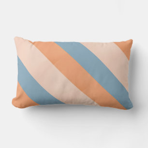 Stripes peach grey orange lumbar cushion