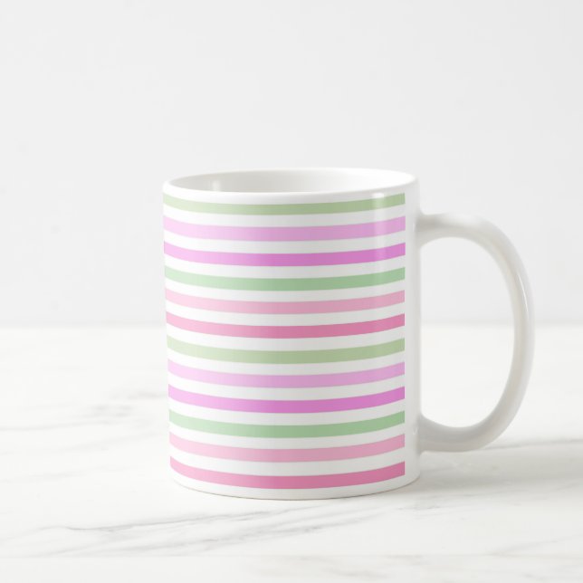 Stripes, pink, green coffee mug (Right)