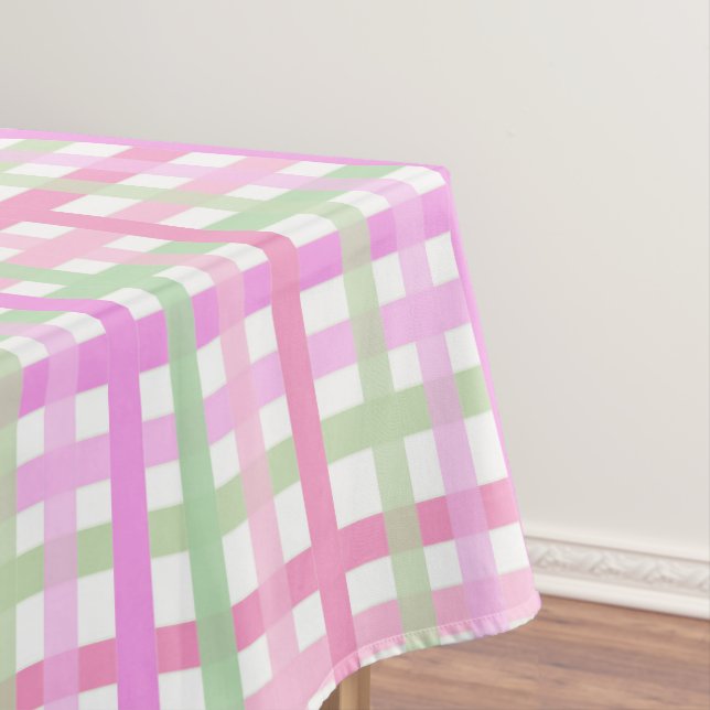 Stripes, pink, green tablecloth (In Situ)