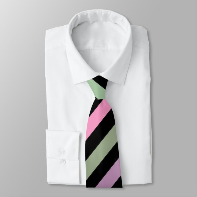 Stripes, pink, green tie (Tied)
