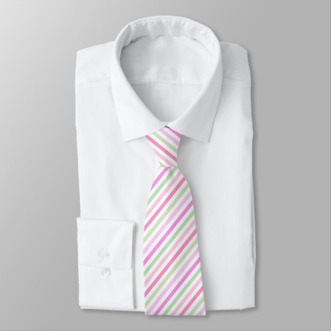 Stripes, pink, green tie (Tied)