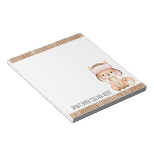 Stripes Pink Orange Fox (what does the fox say?) Notepad
