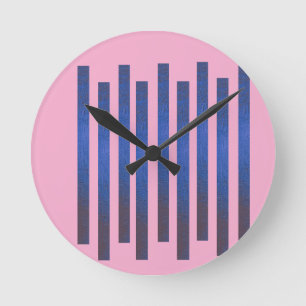Stripes Pink Wall Clock