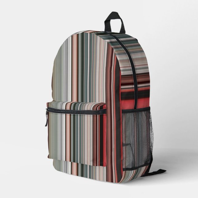 Stripes Printed Backpack (Back Corner Right)