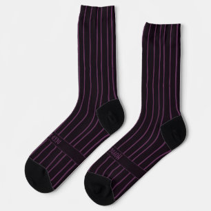 Stripes, purple on darkest red, true classic socks