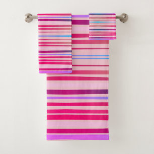 Stripes Raspberry, Pink, Purple, Lilac Towel