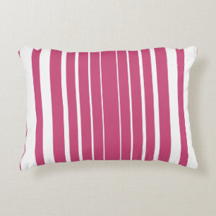 Stripes Red Raspberry White Vertical Decorative Cushion