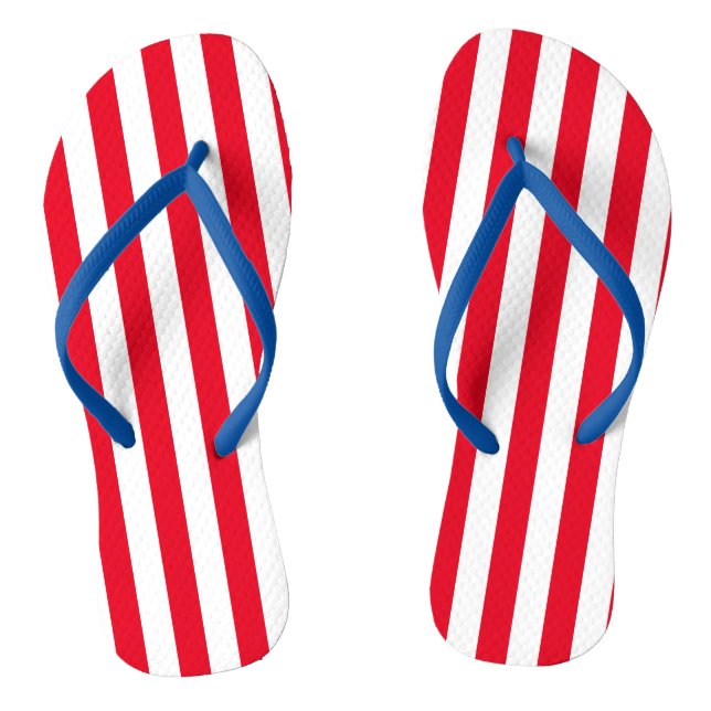 Stripes, Red, White, and Blue| DIY Colour Thongs (Footbed)