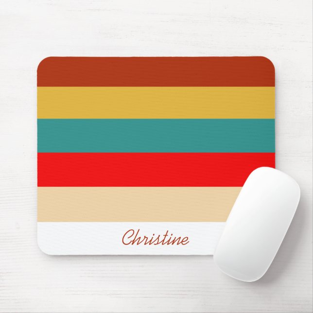 stripes retro multi-colour mouse pad (With Mouse)