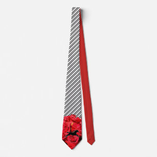 Stripes Roses Derby Horse Racing Tie