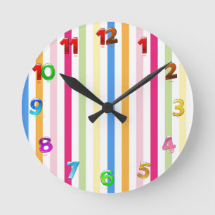 Stripes Round Clock