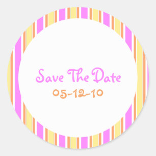 Stripes Save the Date Stickers