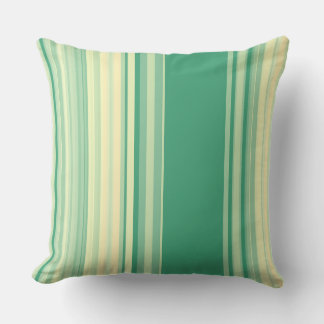 Stripes Seafoam Green and Wheat Throw Pillow