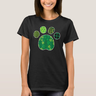 Stripes Shamrock Leopard Plaid Paw St Patricks Day T-Shirt