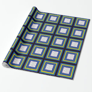 Stripes Square Frame coloured 02 + your photo Wrapping Paper