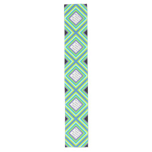 Stripes Square Frame coloured 05 + your photo Long Table Runner