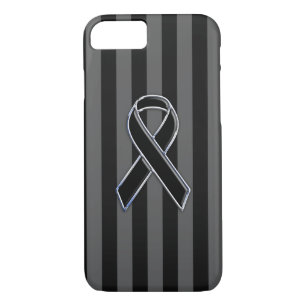 Stripes Style Black Ribbon Awareness iPhone 8/7 Case