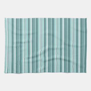 Stripes - Teal Green Blue Tea Towel