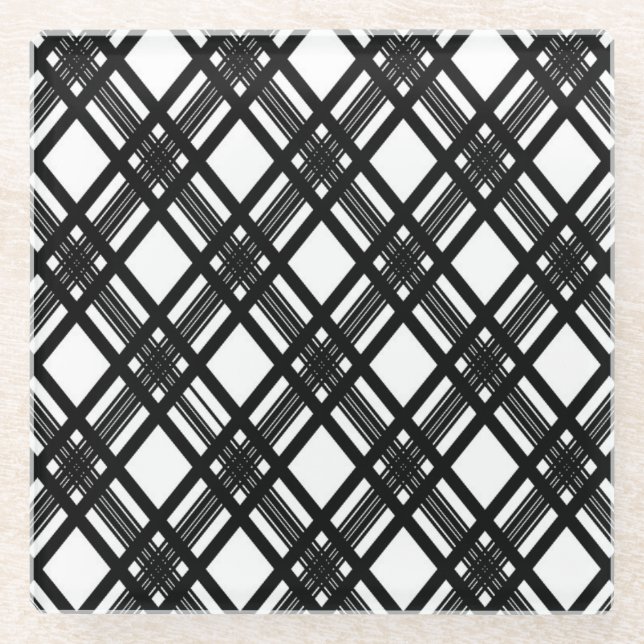 Stripes Texture Glass Coaster (Front)