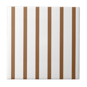 Stripes Thn Thick Brown White Ceramic Tile