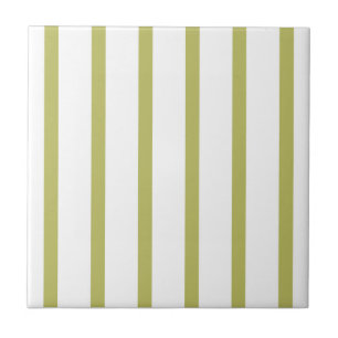 Stripes Thn Thick Green White Ceramic Tile