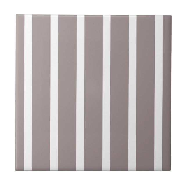 Stripes Thn Thick Grey White Ceramic Tile (Front)