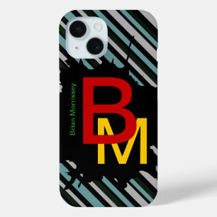 stripes to add name iPhone 15 case