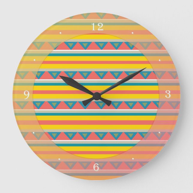 Stripes & triangles large clock (Front)