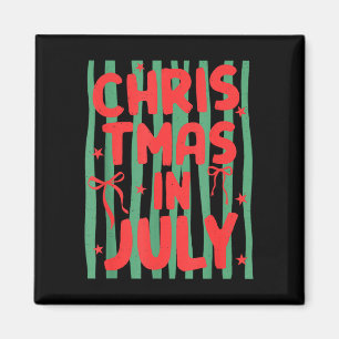 Stripes tropical summer christmas in july girly magnet