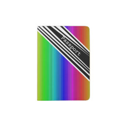 Stripes Vertical Hold Rainbow TV Colour Bars Art Passport Holder
