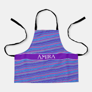 Stripes Violet Orange Minimal Pattern Apron