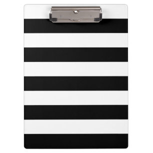 Stripes - White and Black Clipboard