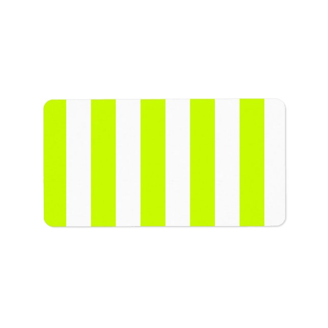 Stripes - White and Fluorescent Yellow Label (Front)