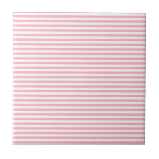 Stripes - White and Light Pink Ceramic Tile