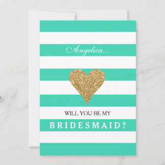 Stripes Will You Be My Bridesmaid Invitation