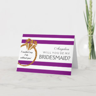 Stripes Will You Be My Bridesmaid Invitation Card
