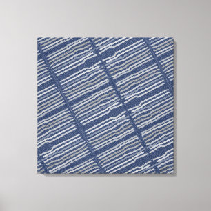 Stripes with Attitude Grey Blue White Tones Canvas Print